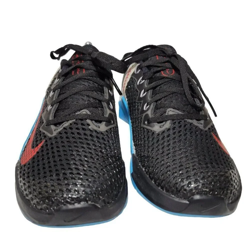 Nike Metcon 6 Training Shoes 7.5 Black Blue Red CK9388-070 Gym Athletic